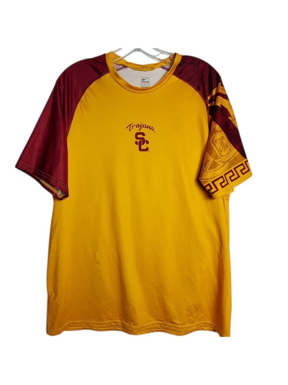 Nike USC Trojans Short-Sleeve Raglan T-Shirt Yellow & Maroon Large - Picture 2 of 13